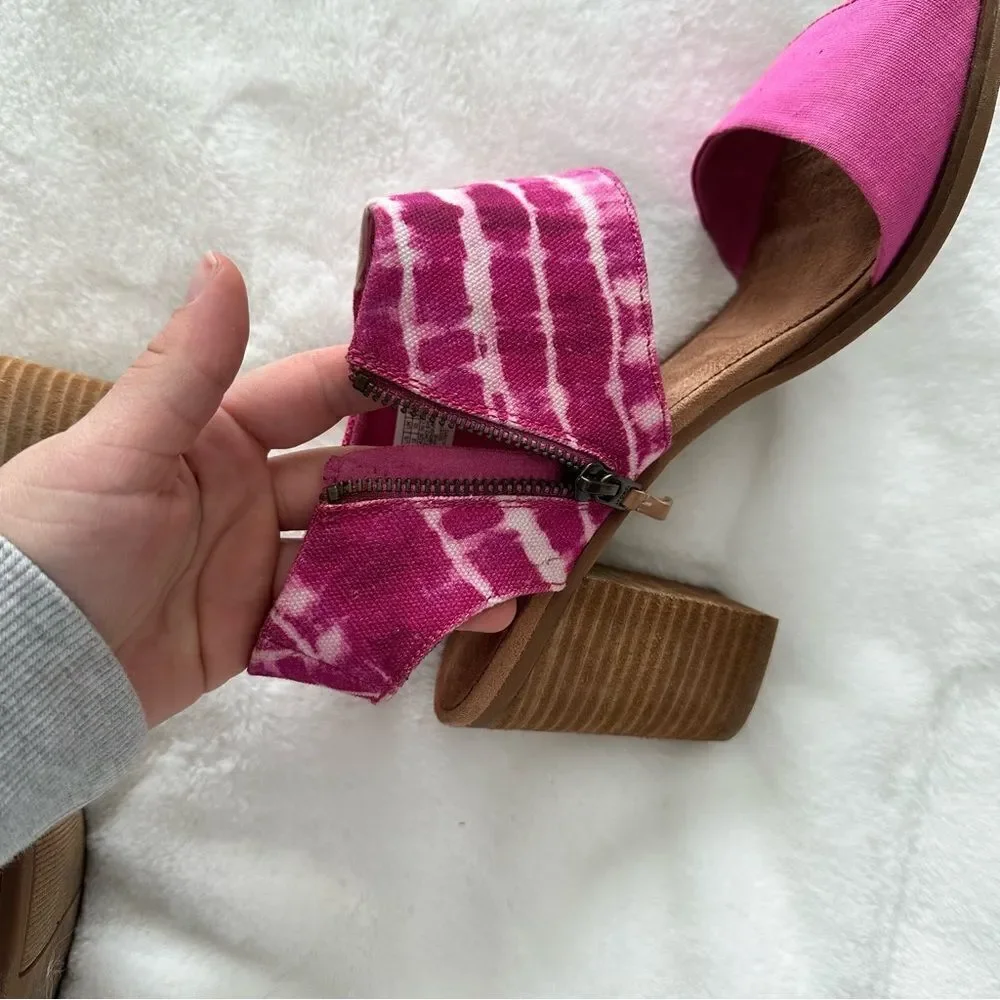 TOMS Majorca Cutout Sandal Fuscia Rose Women’s Size 12